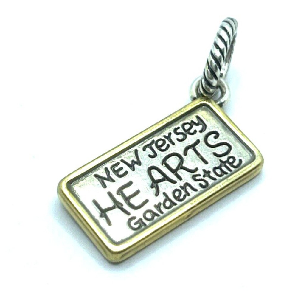 Brighton New Jersey The Garden State Red Hearts Silver Gold Charm